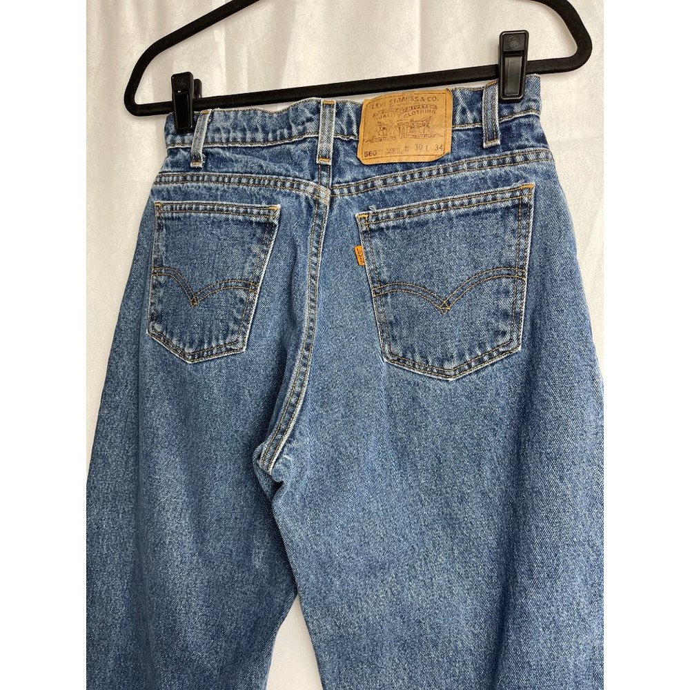 Vintage Levi's 560 Loose Fit 30 x 34 Tapered Orange Tab USA Made Mom Jeans EUC - Picture 8 of 12